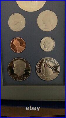 1986 S Prestige Proof Set ELLIS ISLAND COINS $1 & $1/2 90% Silver Dollar 7 Coins