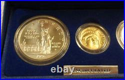 1986 Statue of Liberty Unc 3 Coin Set $5.00 Gold Silver $1.00 Clad Half Dollar