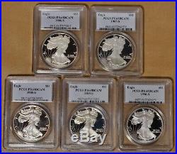 1986 to 2005 Proof American Eagle Silver Dollar Set PCGS PR69DCAM