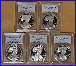 1986 to 2005 Proof American Eagle Silver Dollar Set PCGS PR69DCAM