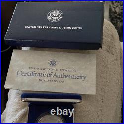 1987-S SILVER UNITED STATES CONSTITUION COIN $1 with COA & OGP