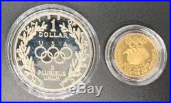 1988 $5 Gold and $1 Silver Olympic Coins Proof US Mint Commemorative Coin Set