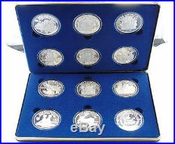 1988 Norman Rockwell Post Silver medallions proof set 12-2oz medallions