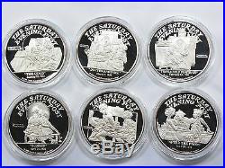 1988 Norman Rockwell Post Silver medallions proof set 12-2oz medallions
