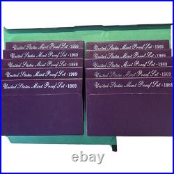 1989 Lot of 10 Proof Sets United States Mint Original Packaging