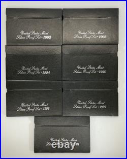 1992 1998 Complete Run Of 7 U. S. Silver Proof Sets