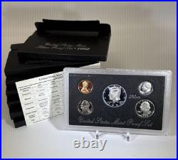 1992 1998 Complete Run Of 7 U. S. Silver Proof Sets
