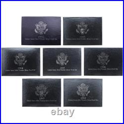 1992-1998 Premier Proof Set Run Original Box 90% Silver 7 Sets 35 Coins US Mint