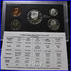 1992 1998 S 7 Set COMPLETE RUN OF U. S. SILVER PROOF SETS OGP & COA