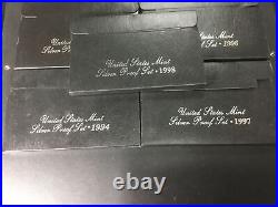 1992 1998 Silver Proof Set Lot Run United States Mint OGP Box COA Collection