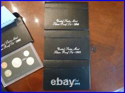 1992 1998 Silver Proof Sets With Box and COA