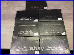 1992-1998 Silver Proof Sets in OGP withCOA Complete 7 Years-021421-0010A