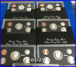 1992 1998 U. S. Mint Silver Black Box Proof Set Run Mint