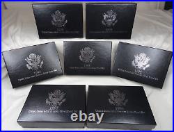 1992-1998 US Mint Premier Silver Proof Sets 90% Silver OGP COA 7 Annual Sets