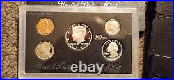 1992-1998 US Mint Silver Proof Sets 90% Silver OGP COA 7 Annual Sets (35 Coins)