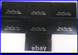 1992-1998 US Mint Silver Proof Sets 90% Silver OGP COA 7 PROOF Sets