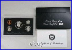 1992-1998 US Mint Silver Proof Sets 90% Silver OGP COA 7 PROOF Sets