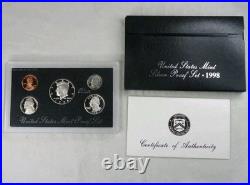 1992-1998 US Mint Silver Proof Sets 90% Silver OGP COA 7 PROOF Sets