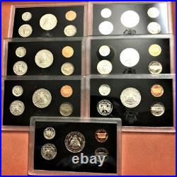 1992-1998 United States Mint Silver Proof Sets, Complete 7 Silver Sets, Ogp /coa