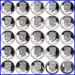 1992-2017 S Kennedy Half Dollar 90% Silver Gem Deep Cameo Proof Run 26 Coin Set