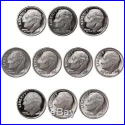 1992-2017 S Roosevelt Dimes 90% Silver Gem Deep Cameo Proof Run 26 Coin Set