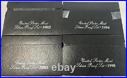 1992-93-94-98 Silver Proof Set U. S. Mint Original Government Packaging OGP COA