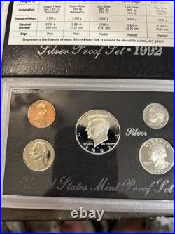 1992-S US SILVER Proof Set 5 Piece Set in Original U. S Mint Packaging Lot Of 4 1992-S US SILVER Proof Set 5 Piece Set in Original U. S Mint Packaging Lot Of 4