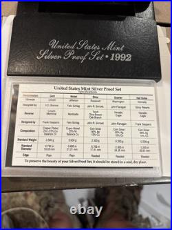 1992-S US SILVER Proof Set 5 Piece Set in Original U. S Mint Packaging Lot Of 4 1992-S US SILVER Proof Set 5 Piece Set in Original U. S Mint Packaging Lot Of 4