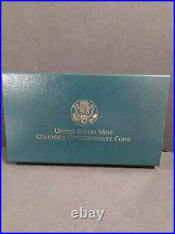 1992 United States Mint Columbus Quincententary 3 Coin Set 1 Gold 2 Silver