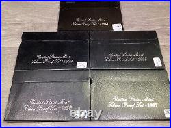 1993-1997 U. S. Mint 90% Silver Proof Coin-All 5 Sets have OGP/COA-010924-0003