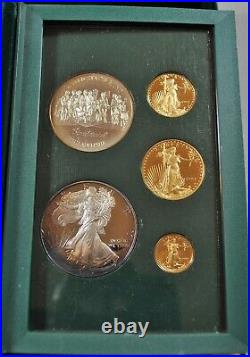 1993 The Philadelphia Gold & Silver 5 Coin Proof Set -US Mint Issued withBox & COA