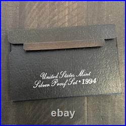 1994-S U. S. Mint Silver Proof Set COA Box