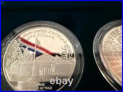 1994 U. S. Veterans Commemorative 3-Coin Proof Set Silver Dollars Original Box