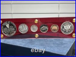 1995-S Silver Proof Set in Red Capital Holder With 1993-W 91-95 WWII Silver PF