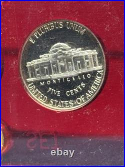 1995-S Silver Proof Set in Red Capital Holder With 1993-W 91-95 WWII Silver PF