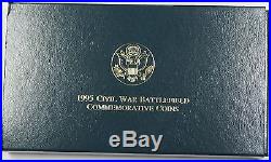 1995 US Mint Civil War Battlefield Commemorative 3 Coin Proof Set as Issued DGH