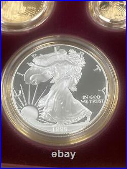 1995 W 10th ANNIVERSARY GOLD SET With KEY SILVER EAGLE OGP