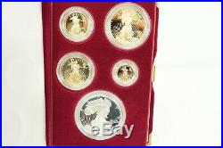 1995 W 10th Anniversary Proof American Eagle 4 Coin Gold & Silver Eagle Set COA