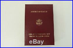 1995 W 10th Anniversary Proof American Eagle 4 Coin Gold & Silver Eagle Set COA