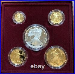 1995-W 5-Coin Proof American Eagle Set 10th Anniversary Silver & Gold Coins