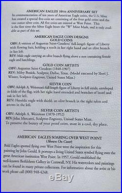 1995-W American Eagle 10th Anniversary Gold & Silver Proof 5pc. Set