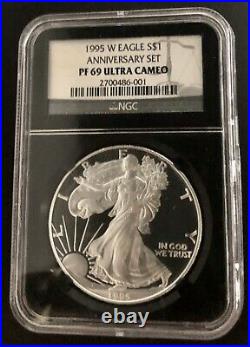 1995-W Proof Silver $1 American Eagle PF-69 NGC from Anniversary set