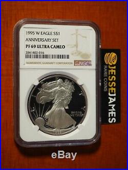 1995 W Proof Silver Eagle Ngc Pf69 Ultra Cameo From Anniversary Set Key Date