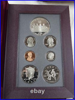 1996 Prestige Proof Set Atlanta Olympics Commemorative Coin US Mint OGP Box COA