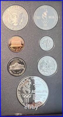 1996 Prestige Proof Set Atlanta Olympics Commemorative Coin US Mint OGP Box COA