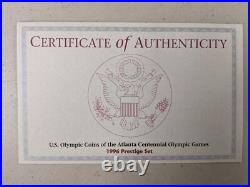 1996 Prestige Proof Set Atlanta Olympics Commemorative Coin US Mint OGP COA