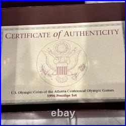 1996 Prestige Proof Set Atlanta Olympics Commemorative US Mint OGP Box COA #119