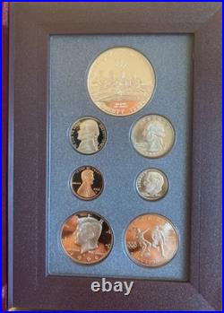 1996-S US Mint Prestige Proof Set Olympic Commemorative Silver Dollar Box & COA