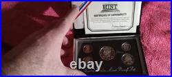 1996 Silver Premier Proof Set US Mint Only 151,366 in Velvet Display Case