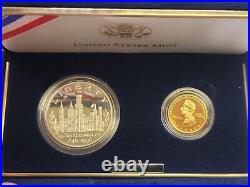1996 Smithsonian Institution 150th Anniversary Coins Silver And Gold Proof Set